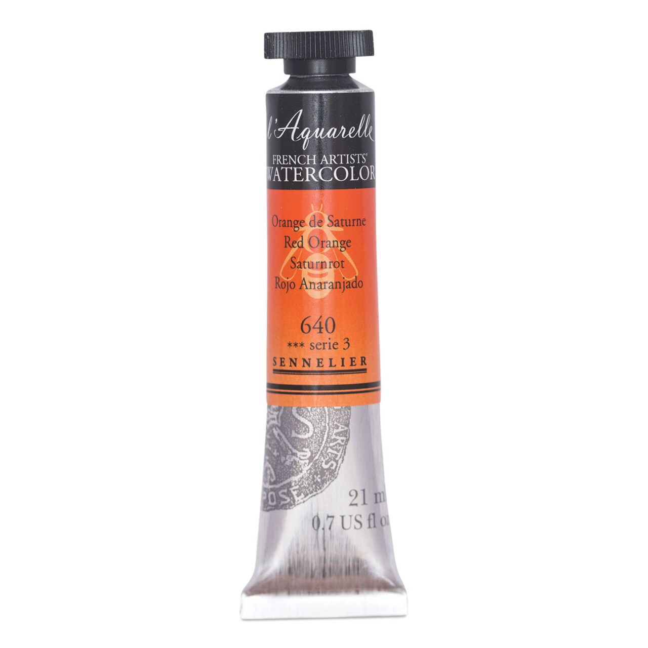 Sennelier French Artists' Watercolor - Red Orange, 21 ml Tube
